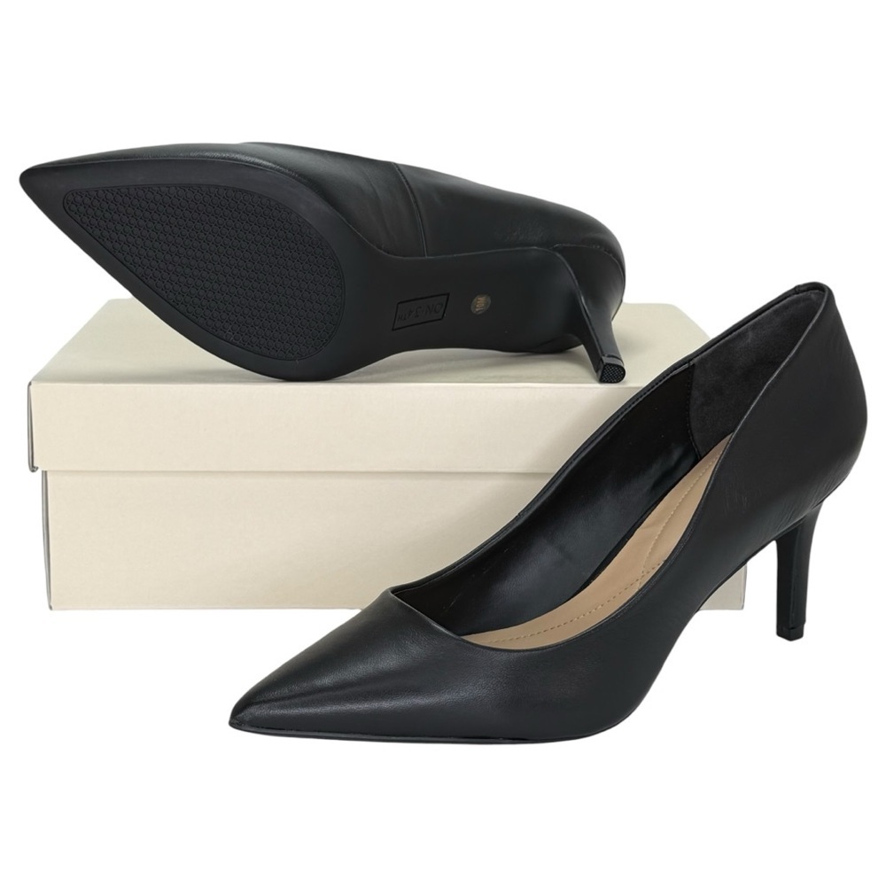 ON 34th Jeules Black Leather Womens Heels Size 9M - Picture 9 of 10